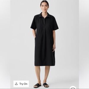 NWT EILEEN FISHER Washed Organic Cotton Poplin Dress